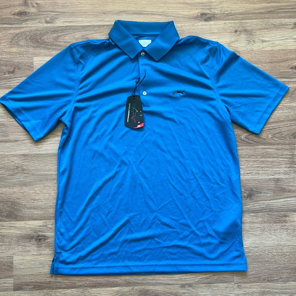 NWT Greg Norman men’s golf shirt/polo, size M, blue, lightweight breathable